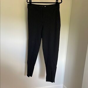 Betabrand Charcoal Pinstripe Cropped Pants